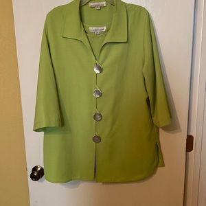 Caroline Rose XL Jacket Tunic w/matching tank. Lg brushed silver accent buttons